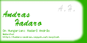andras hadaro business card