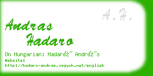 andras hadaro business card